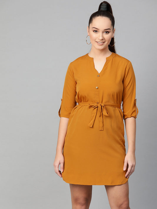 Zima Leto Women's Mustard Shirt Dress