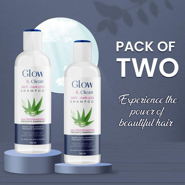 GLOW & Clean Anti-Hair Loss Shampoo 100ml - 25 Rich Ingredients for Healthy Hair (Pack of 2)