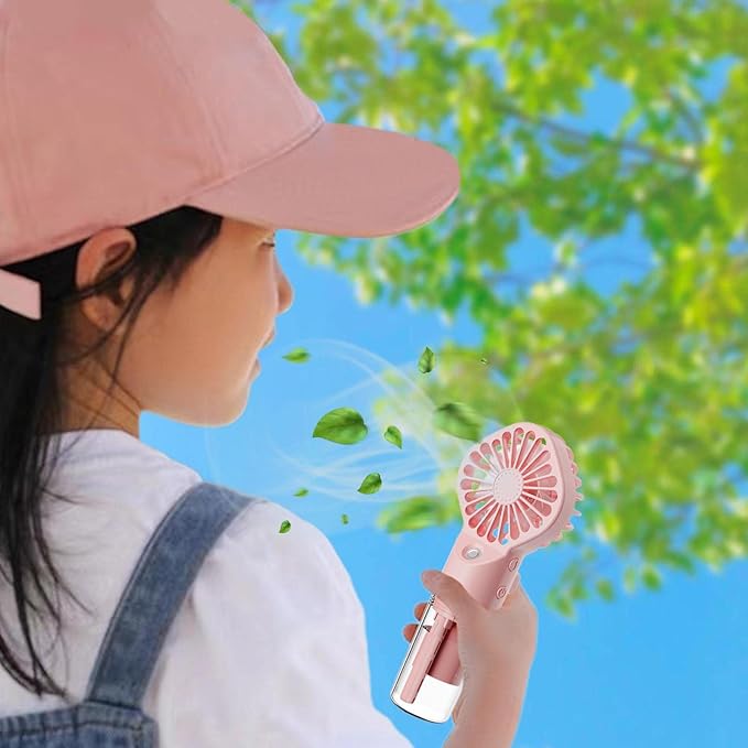 Face Steamer Misting Fan | Mini Handheld Fan With Water Mist Spray Battery Powered