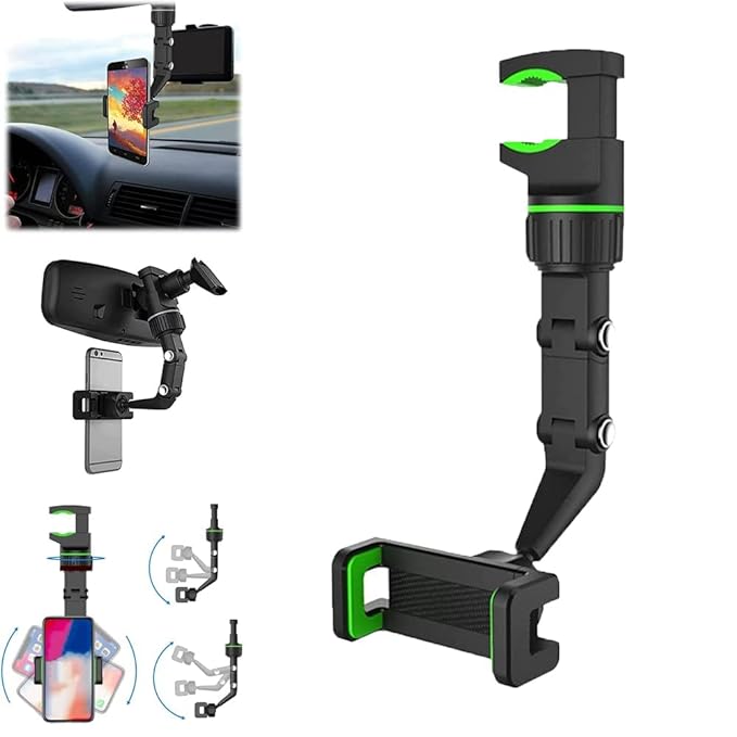 Phone Holder for Car, 360°Rotatable Retractable Car Phone Holder, Multifunctional Phone