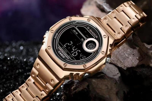 Analog Digital Color Rose Gold Watch