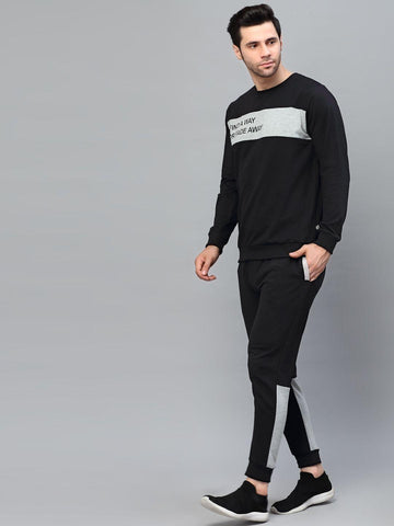 Printed Color Block Full Sleeves Men's Track Suit