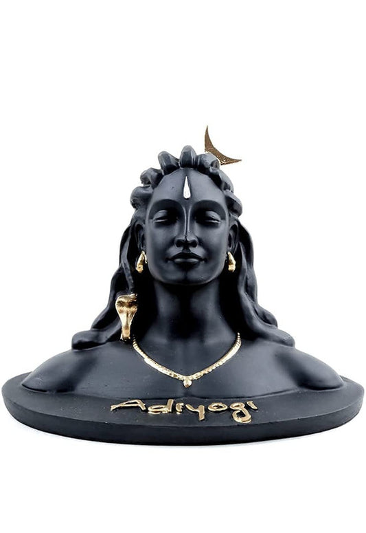 Handcrafted Adiyogi Shiva Statue for home decor | For car dashboard & gift - 8 cm