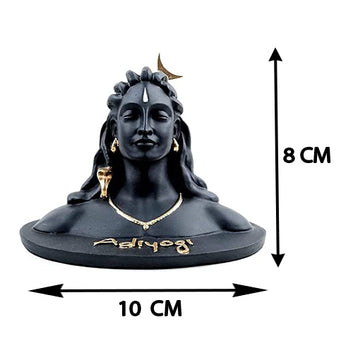 Handcrafted Adiyogi Shiva Statue for home decor | For car dashboard & gift - 8 cm